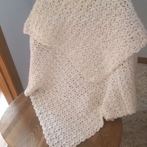 New Handmade Baby Afghan/ Blanket 37in. x 37in.  Neutral Beige Unisex, Gift!